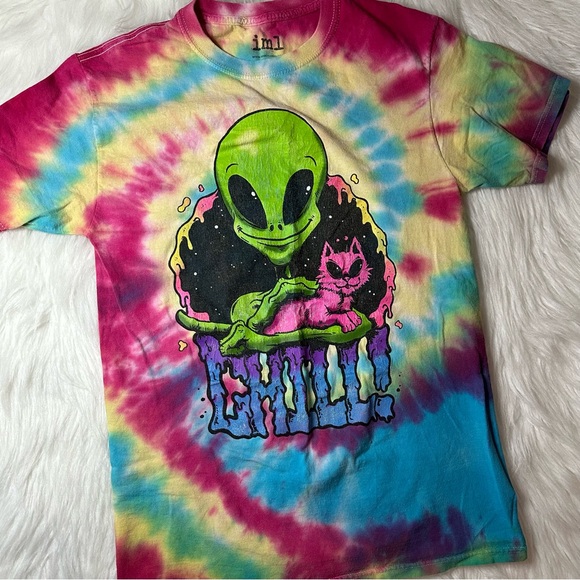 IML Issac Morris Chill Alien Tie Dye Graphic Tee - Picture 2 of 6